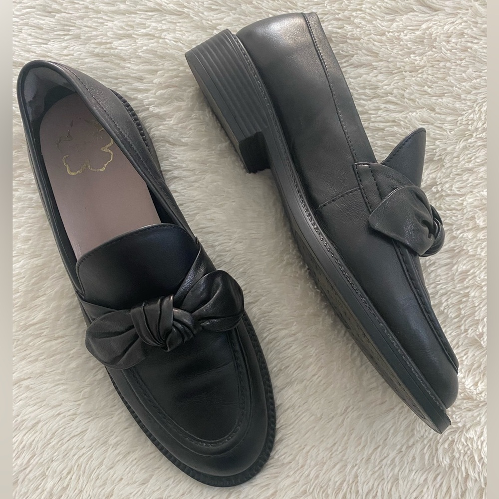 Ted Baker London Black Knotted Leather Loafers